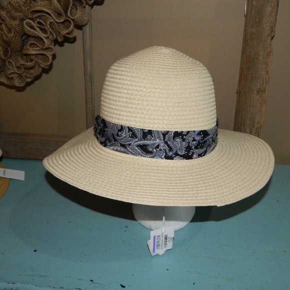 Nordstrom Straw Boho Panama Hat Size M/L - Picture 2 of 6